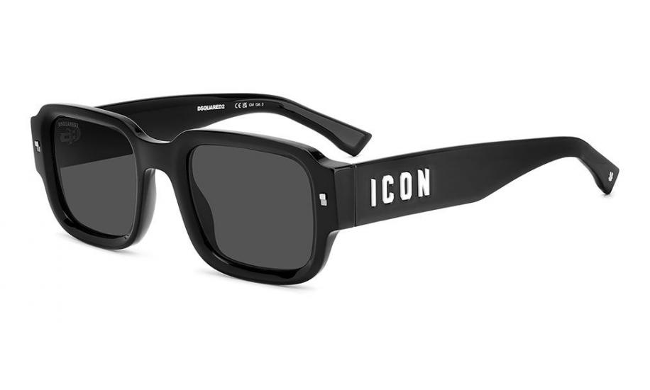 Dsquared2 ICON 0009/S (807/IR) 50 | Unisex Siyah Güneş Gözlüğü